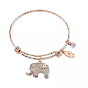 *NEW* "All Good Things are Wild and Free" Elephant Charm Bangle Bracelet